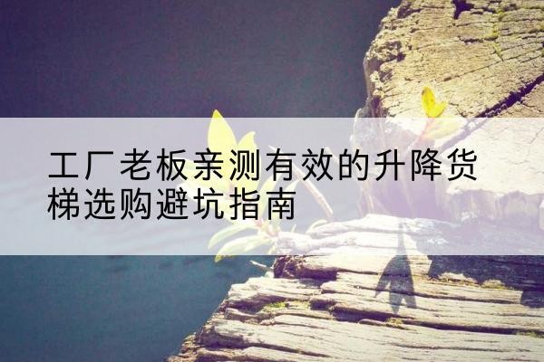 古县升降货梯怎么选-工厂老板亲测有效的升降货梯选购避坑指南