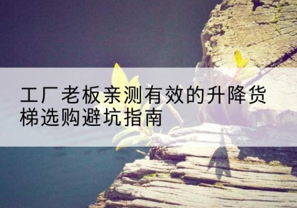 古县升降货梯怎么选-工厂老板亲测有效的升降货梯选购避坑指南